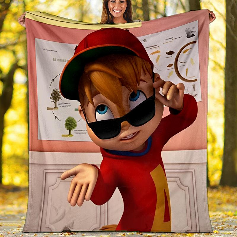 Alvin Chipmunks Theme Printed Blanket Perfect For Couch Bed Travel Outdoor Use Machine Washable Cozy Durable