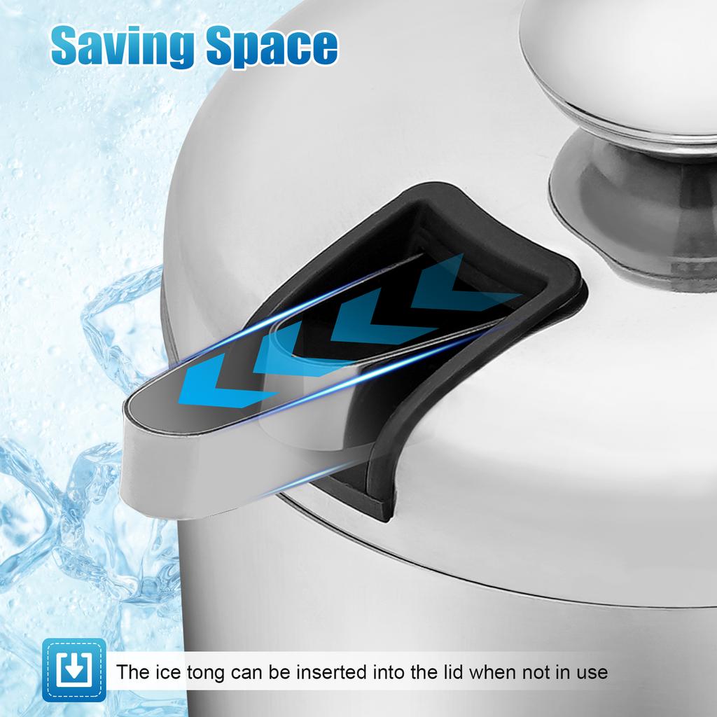 Набор ведер для льда 1,3 л 304 Нержавеющая сталь Изолированный Пивной Диспенсер Двухслойный Охладитель для пива и шампанского KTV Барный инвентарь Зажим-фильтр