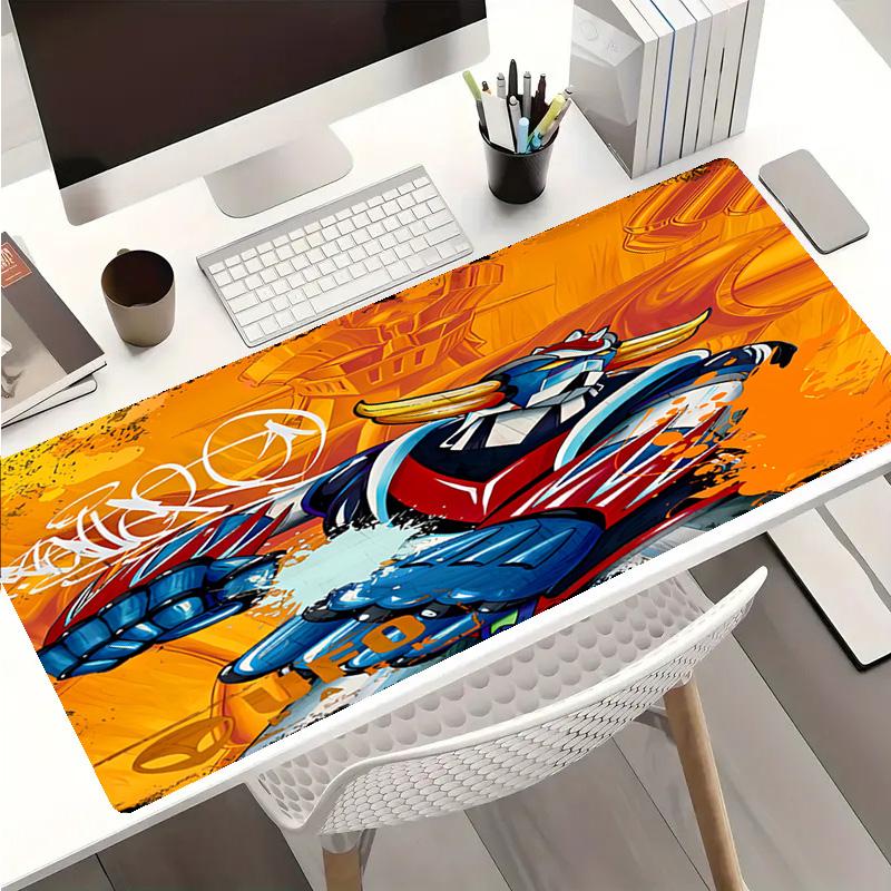 UFO Robo Grendizer2 Тема Премиум Нескользящий Коврик для Мыши со Прошитыми Краями, Прочный Резиновый Материал, для Рабочего Стола и Игр Отличные Подарки