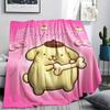 1 шт. Фланелевое одеяло с принтом Pompompurin, Высокое качество, Для всех сезонов, Декор для дома, Тепло и уют, Идеально для Рождественских подарков