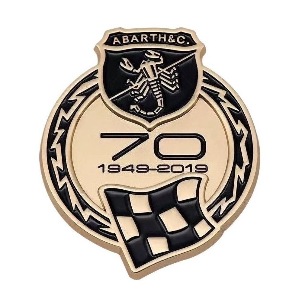 1 шт. 500 Abarth 500 595 124 125 695 70 Anniversario Металлическая эмблема автомобиля Эмблема 70-летия Наклейка Декор кузова Наклейки