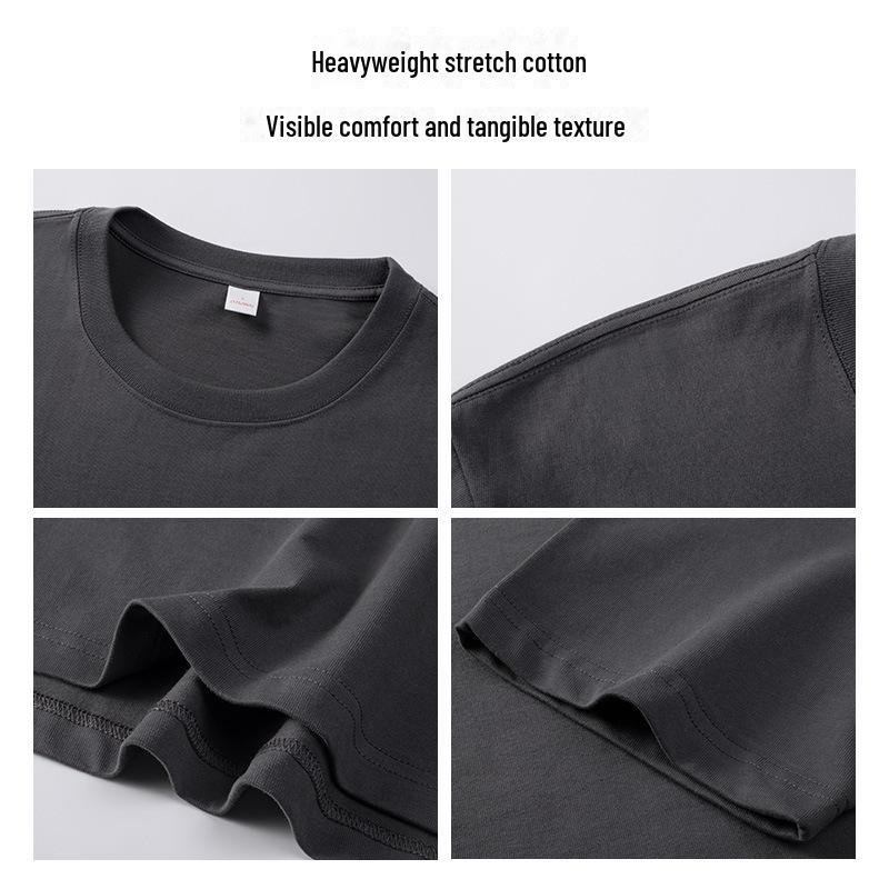 Мужская хлопковая футболка National Trend плотностью 290 г с заниженной линией плеч – индивидуальный логотип, круглая горловина, свободный крой, однотонный цвет