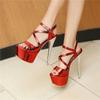 Fashion Platform Woman's Sandals Luxury Party Wedding Shoes Sexy High Heels Flip Flops Stilettos Fetish Summer Shoes Red Silver White