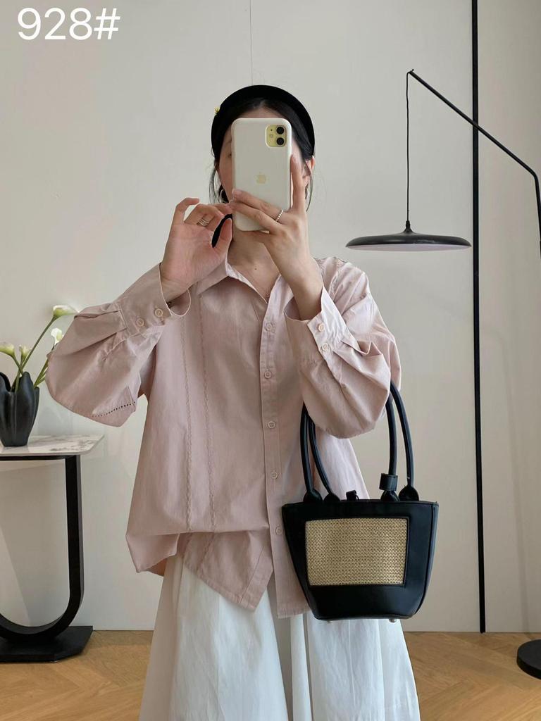 2026 French Design Women's Spring Long Sleeve Jacquard Hollow-Out Cotton Shirt Jacket