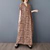 DIMANAF 2025 Summer Plus Size Dress Women Casual Linen Dress Loose Basic Cotton Vintage Long Dress