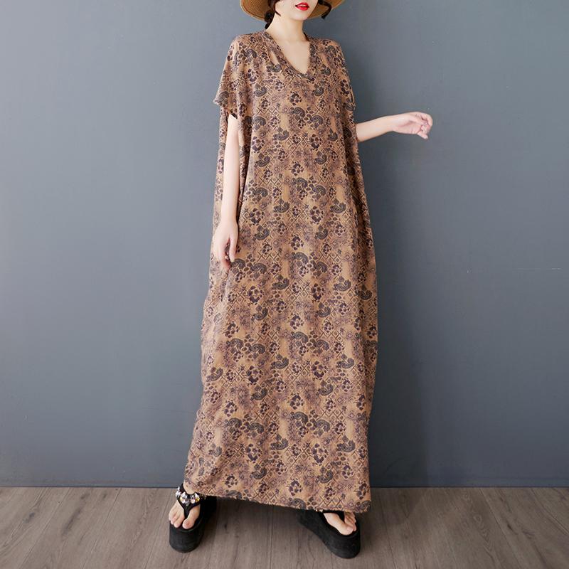 DIMANAF 2025 Summer Plus Size Dress Women Casual Linen Dress Loose Basic Cotton Vintage Long Dress