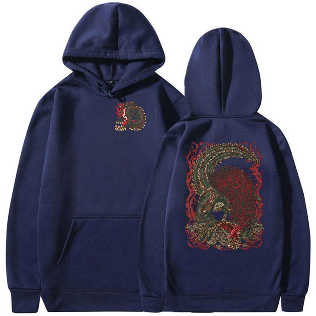 2026 Game Monster Hunter Deviljho The World Eate Hoodie Autumn/Winter Fashion Vintage Oversized Sweatshirt Y2k Streetwear