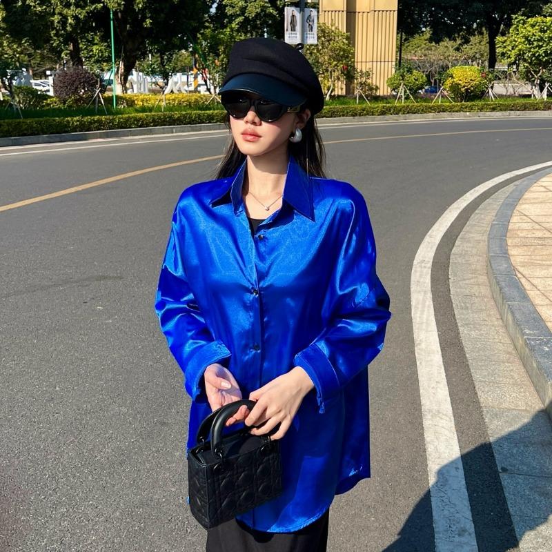 Новые модные повседневные рубашки с длинным рукавом для женщин, однотонные однобортные женские офисные топы больших размеров, блузки для женщин, простая свободная рубашка с солнцезащитным кремом 26226