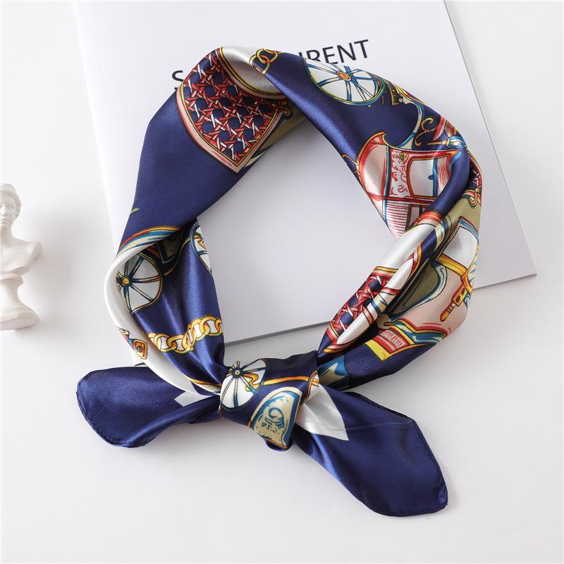 60cm Women'S New Versatile Simulated Silk Neck Protection Sunscreen Small Square Scarf Professional Scarf Headscarf