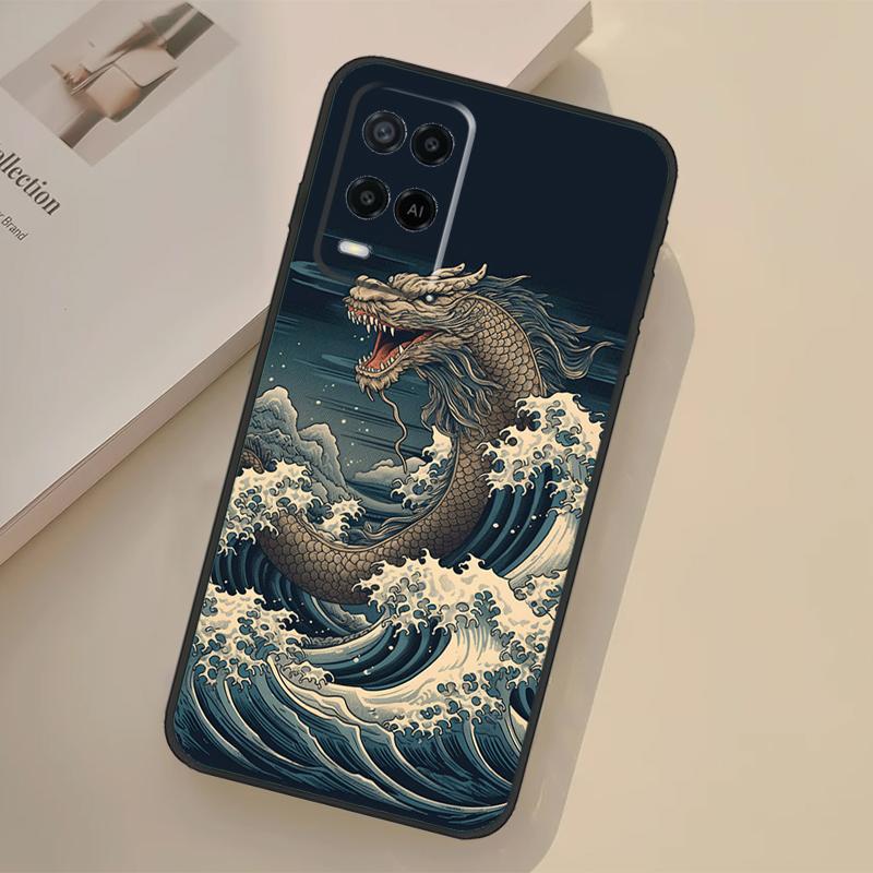 Японский чехол-дракон для Oppo A94 A74 A54 A80 A60 A40 A18 A38 A58 A78 A98 A96 A76 A16 A15 A17 A57 A77 A5 Pro