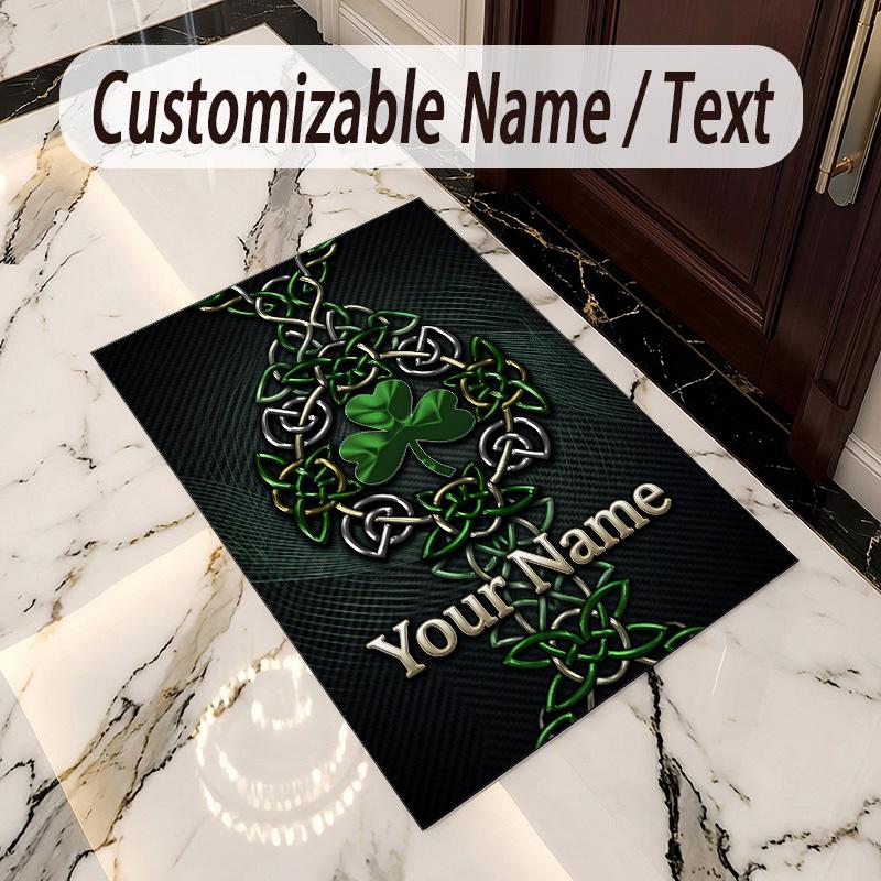 Crystal Velvet Rug Celtic FC Print Custom Name Text Floor Mat Home Decor