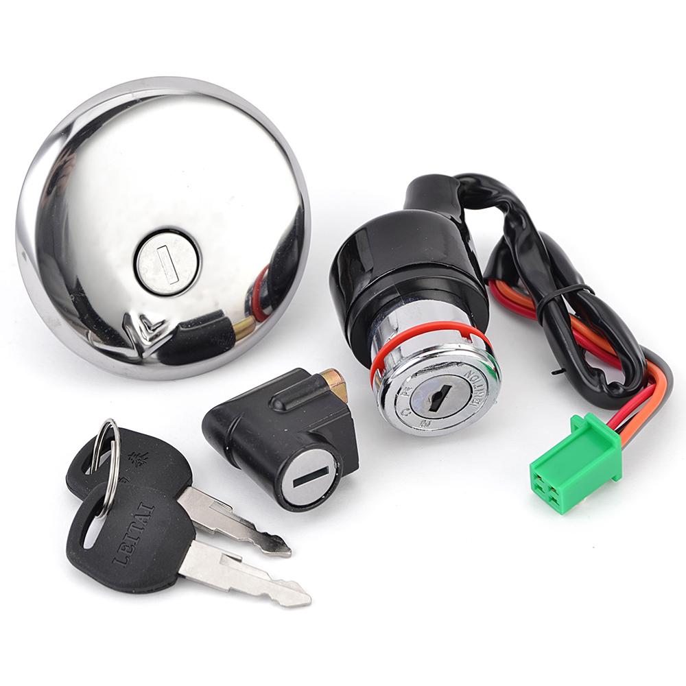 For Suzuki GN125 GN 125 1982-2001 Fuel Cap Ignition Switch Seat Lock with Key Kit