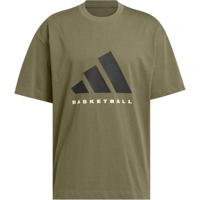 adidas Баскетбол SS25 Модная футболка свободного кроя с круглым вырезом и коротким рукавом, унисекс, топы JX5583