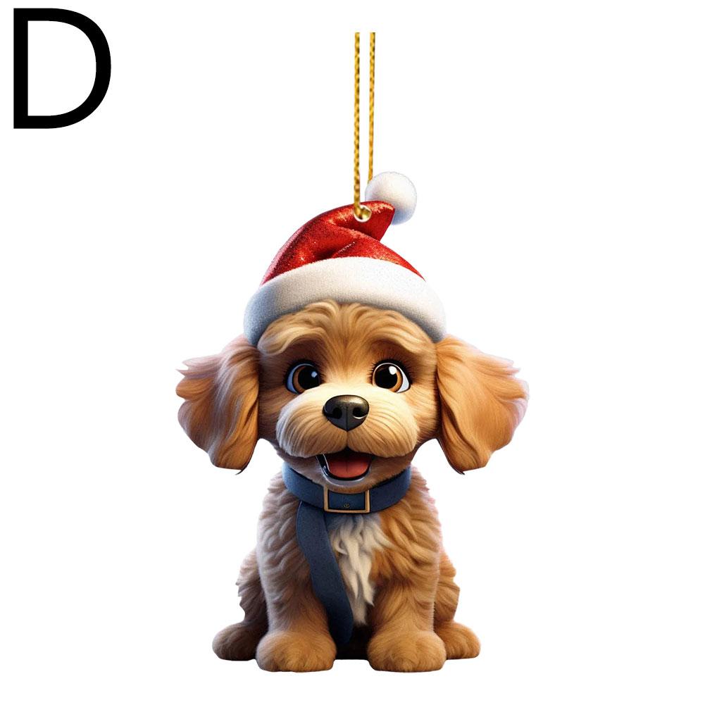 Рождественское современное украшение для дома 2D акриловые мультяшные украшения собака мультяшная милая подвеска на елку De Christmas Navidad Christmas C9F6