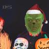 Christmas Face Cushion Realistic Latex Green Head Cover Santa Claus Cosplay Costume Christmas Party Accessories for Adults Teens