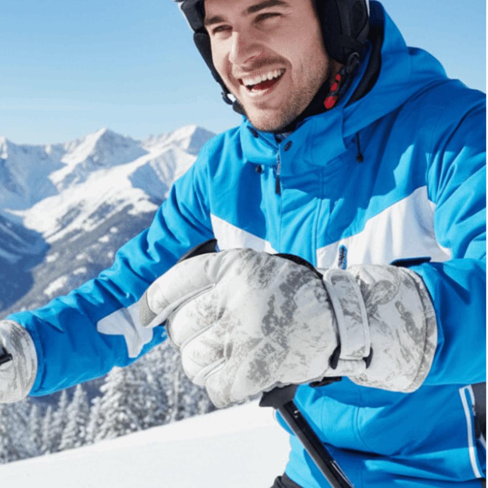 Thick Warm Ski Mittens Fleece Lined Touchscreen Handwear Tie Dye Gloves Mountain Climbing
