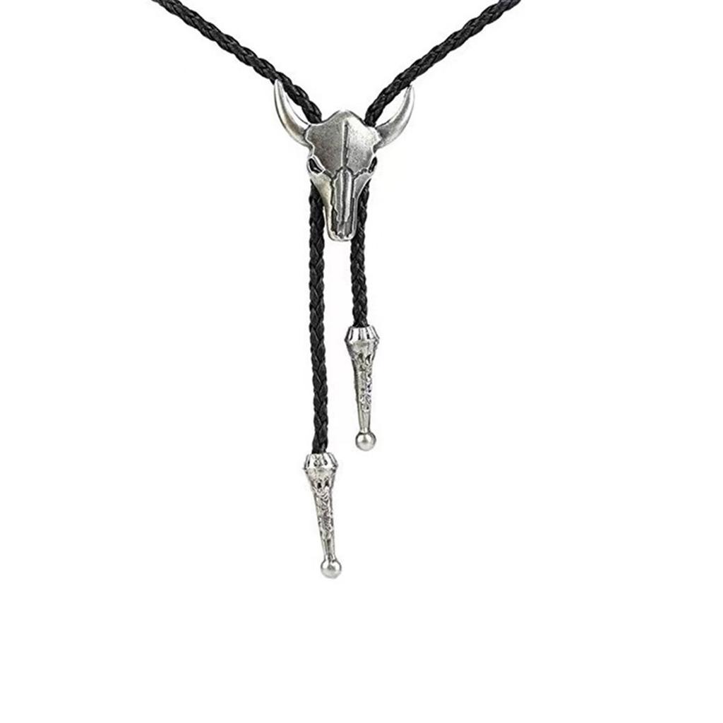 Elegant Bolo Tie with Engraved Pendant Cowboy Carving Necktie Western Necklace Cool Bola Tie Western Cowboy Costume