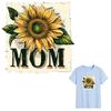 Heat Transfer Decals Mom Sunflower Clothes Stickers Hoodies Diy Heat Press Appliqued Thermal Patches Clothing Easy Print
