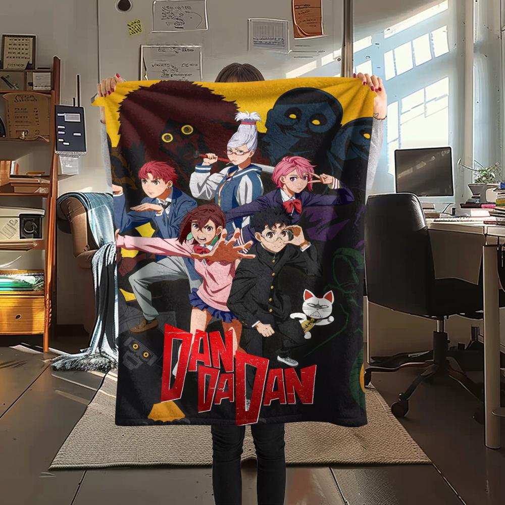 1Pc Dandadan Anime Print Flannel Blanket, High quality Comfortable for All Seasons, Home Decor, Warmth and Comfort, Perfect for Christmas Gifts 33