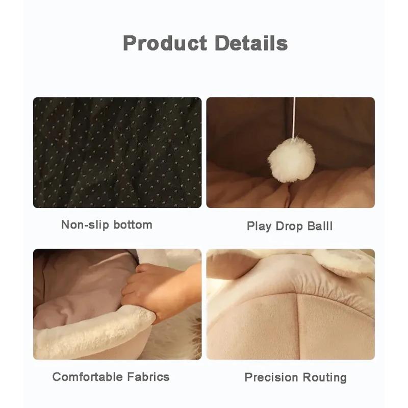 Новый комфорт для глубокого сна зимой, кровать для кошек, небольшой коврик, корзина для маленьких собак, товары для дома, палатка для домашних животных, уютное гнездо-пещера, крытый Cama Gato