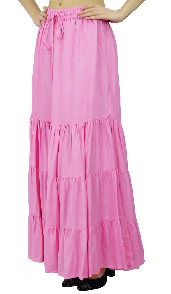 Bimba Длинная расклешенная юбка макси-ярус в стиле бохо с эластичной резинкой на талии из вискозы в стиле бохо