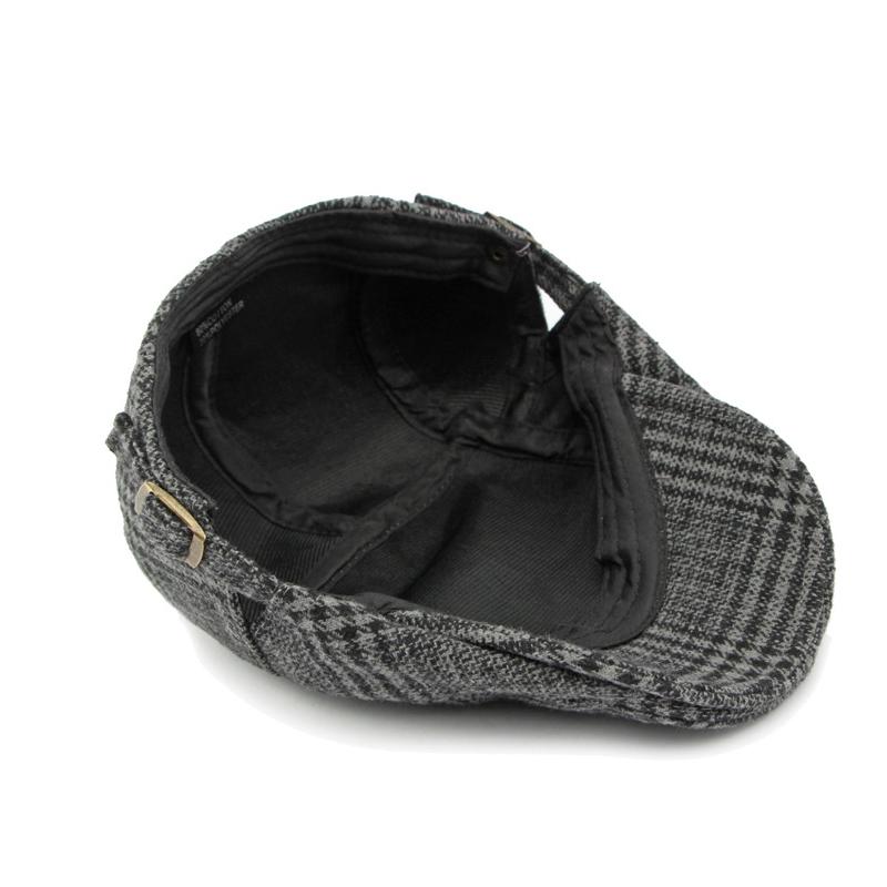 Шляпа Осенний клетчатый берет Мужская британская кепка вперед Женская кепка фуражка