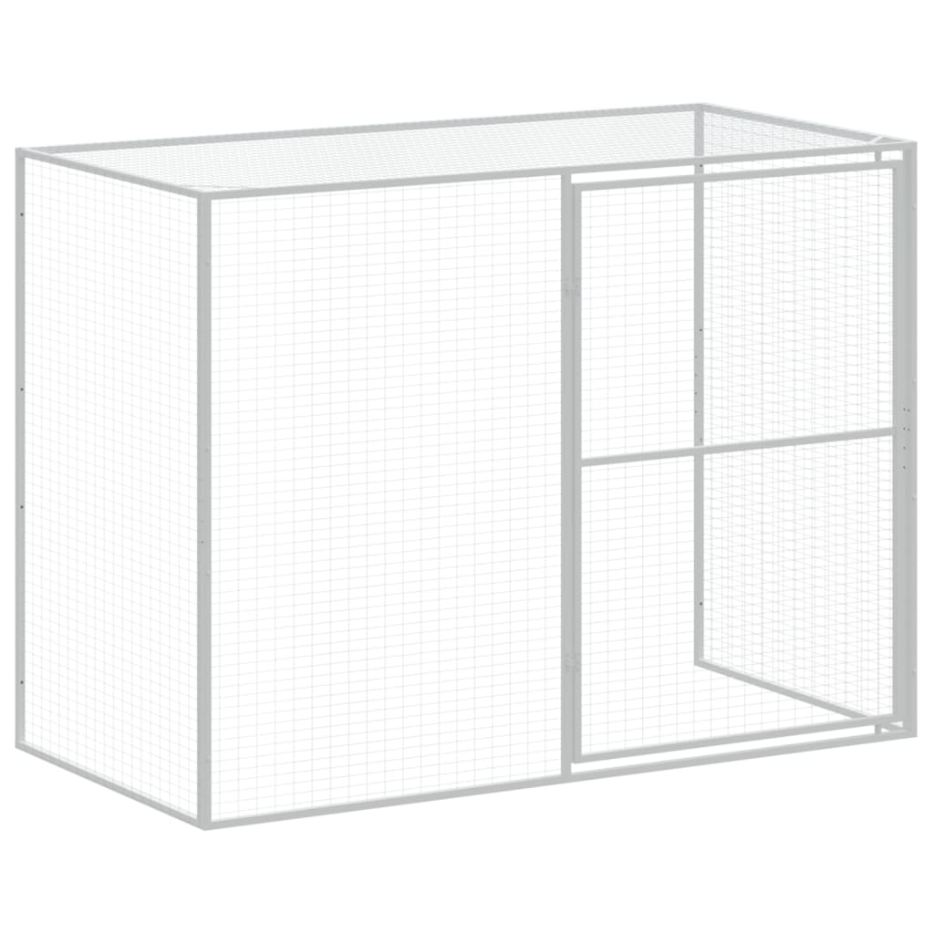 Dog House with Run Anthracite 214x253x181 cm Galvanized Steel