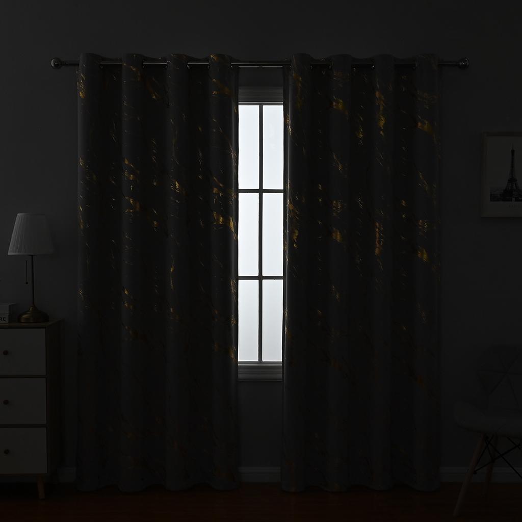 1pc Luxury Marble Printed Curtain with Silver Stamping, One Panel High-Precision Curtain, Curtains for Living Room, Bedroom