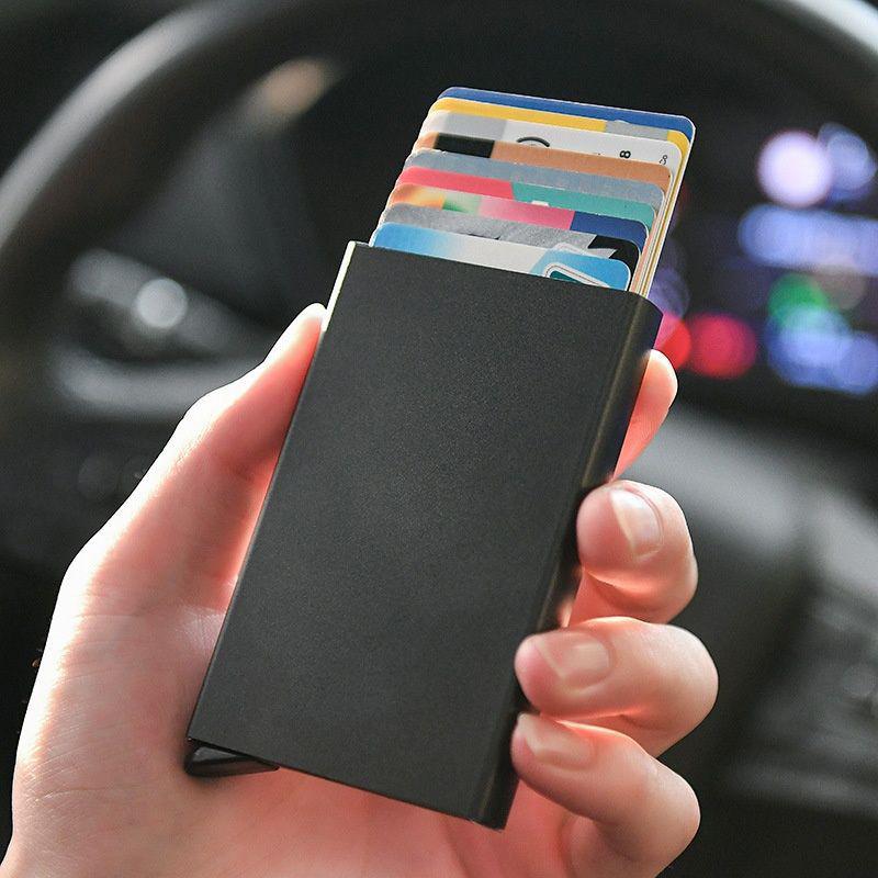 Анти-вор Id Держатель для кредитных карт Porte Carte Тонкие Алюминиевый Металлический Кошельки Карманный Чехол Банк Женщины Мужчины Коробка для кредитных карт