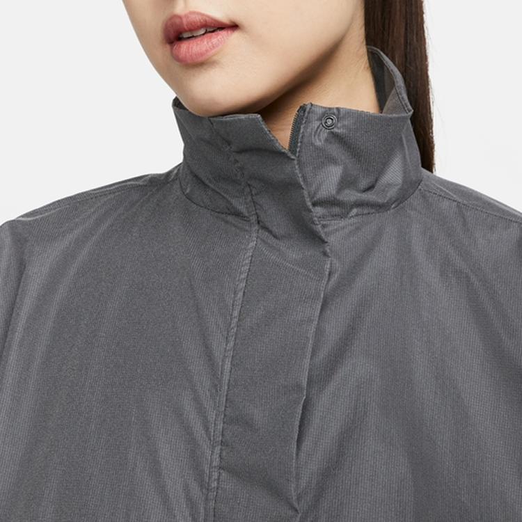 Nike Сплошная цветная куртка с воротником-стойкой и длинным рукавом, женская верхняя одежда, черная DX0289-010