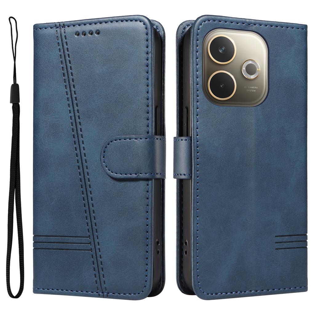 Для Oppo A5 Energy 5G (Китай)/Oppo A5 Pro 4G (Глобальный) Кошелек Чехол Т-образные линии Кожаный Чехол для телефона Подставка