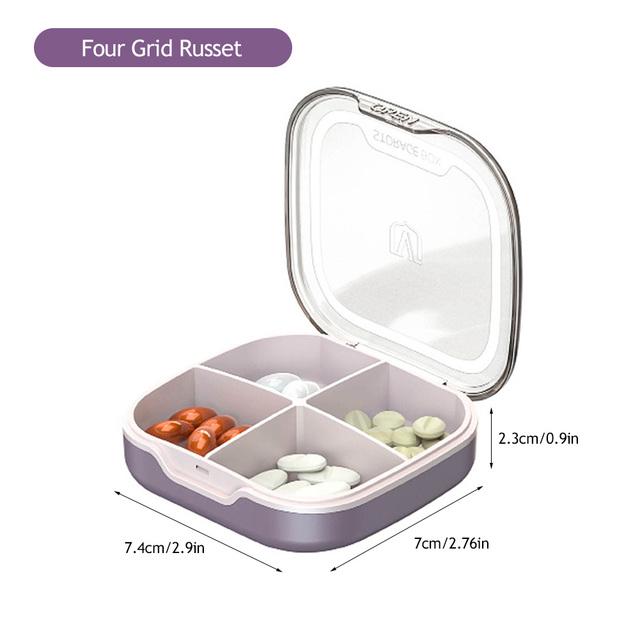 6 Grid Portable Eight Grid Sub Packing Large Capacity Pill Box Sealed Moisture Proof Pill Storage Box Folding Waterproof Pill