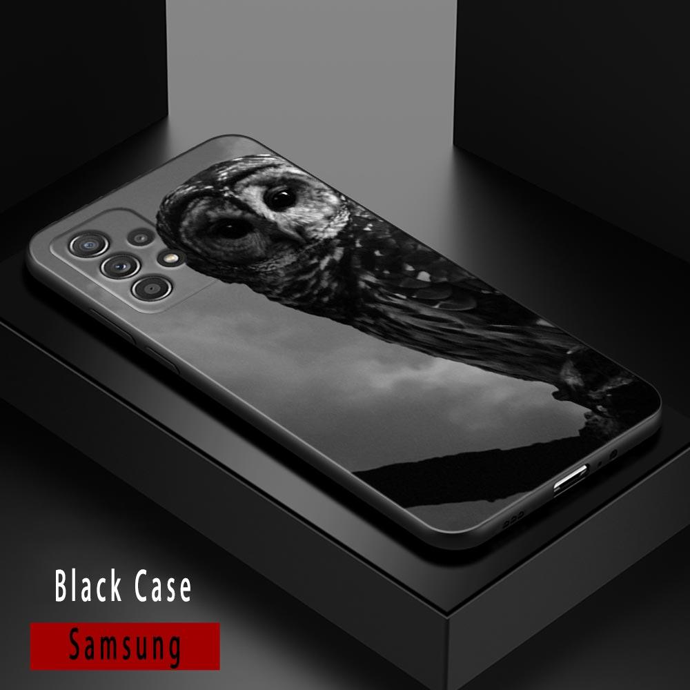 Cute Baby Owl Animal Cases For Samsung Galaxy A52 Funda Samsung A52s A54 A53 5G A72 A73 A33 A31 A32 A51 A71 A41 Soft Black Cover