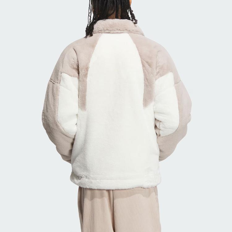 adidas Originals Цветной блок Куртка из искусственного меха Бежевый Белый IN0982