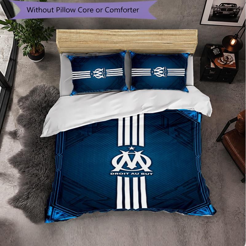 Olympique Lyonnais FC Themed Bedding 3Pcs Duvet Cover Set Decorative Bed Linen For Teen Room Home Decoration