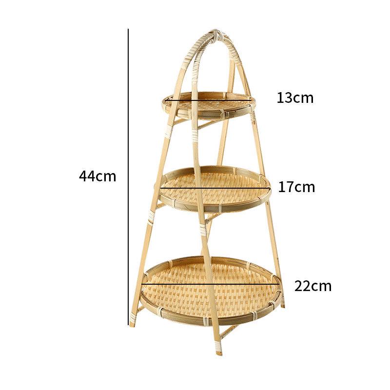 Foldable Three-Layer Bamboo Fruit Basket