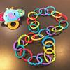 24pcs/set Clip on Plastic Connecting Rings Stroller Baby Rainbow Loop  Gifts
