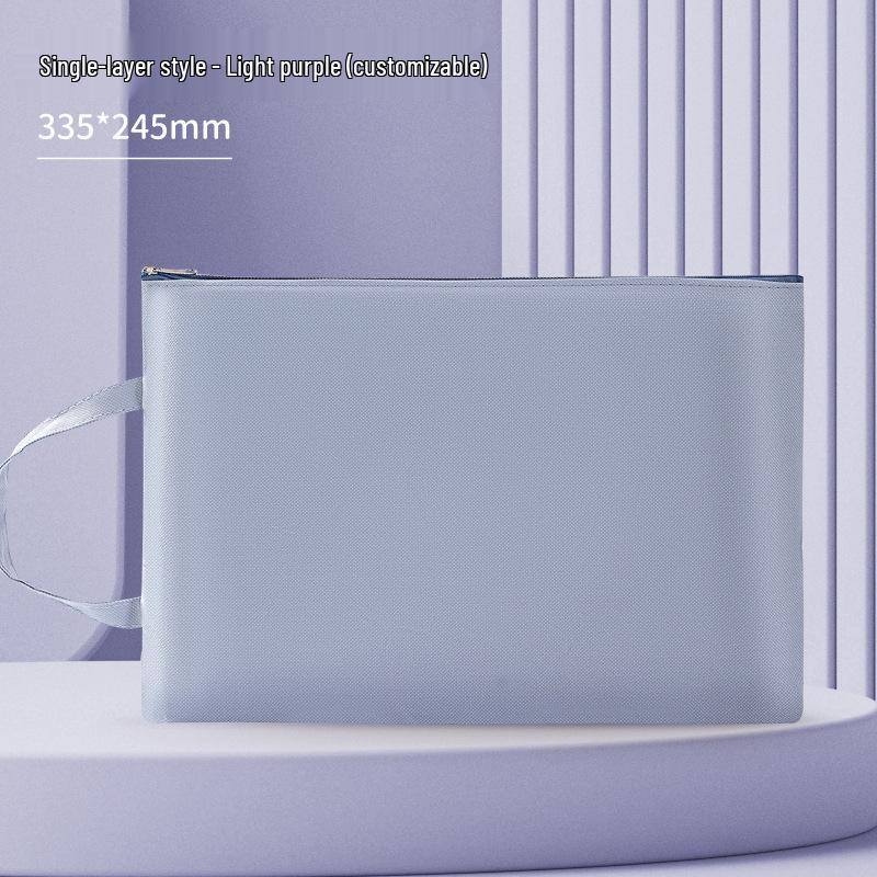 A4 Double-Layer Waterproof Document Bag - Oxford Cloth, Large Capacity, Zippered for Students