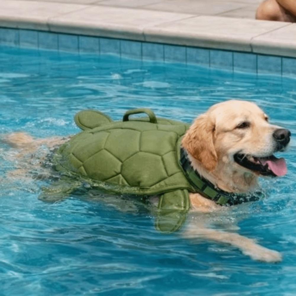 Cute Turtle Shape Pet Life Jacket Adjustable Portable Handle Dog Safety Vest Reflective Life Preserver Dog Surfing Clothes