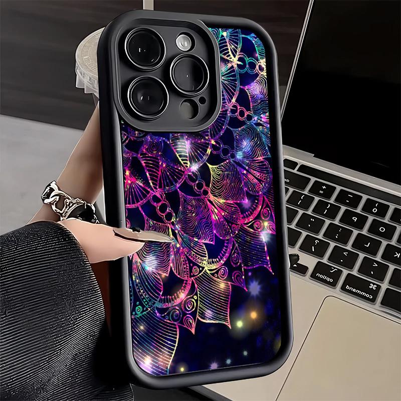 Чехол для телефона iPhone 17 Air 16E 15 16 Pro Max Мандала Подсолнух Мечтательный Стиль Чехол 14 Plus 13 12 Mini Мягкая Силиконовая Оболочка Funda