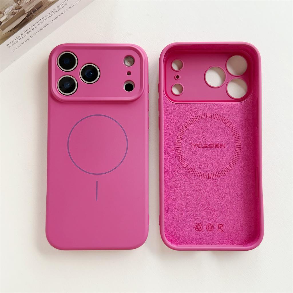 Магнитный чехол для телефона для IPhone 17 Air 16 15 14 13 12 11 Pro Max XS XR X для Magsafe Беспроводная зарядка Жидкий силикон Мягкий чехол