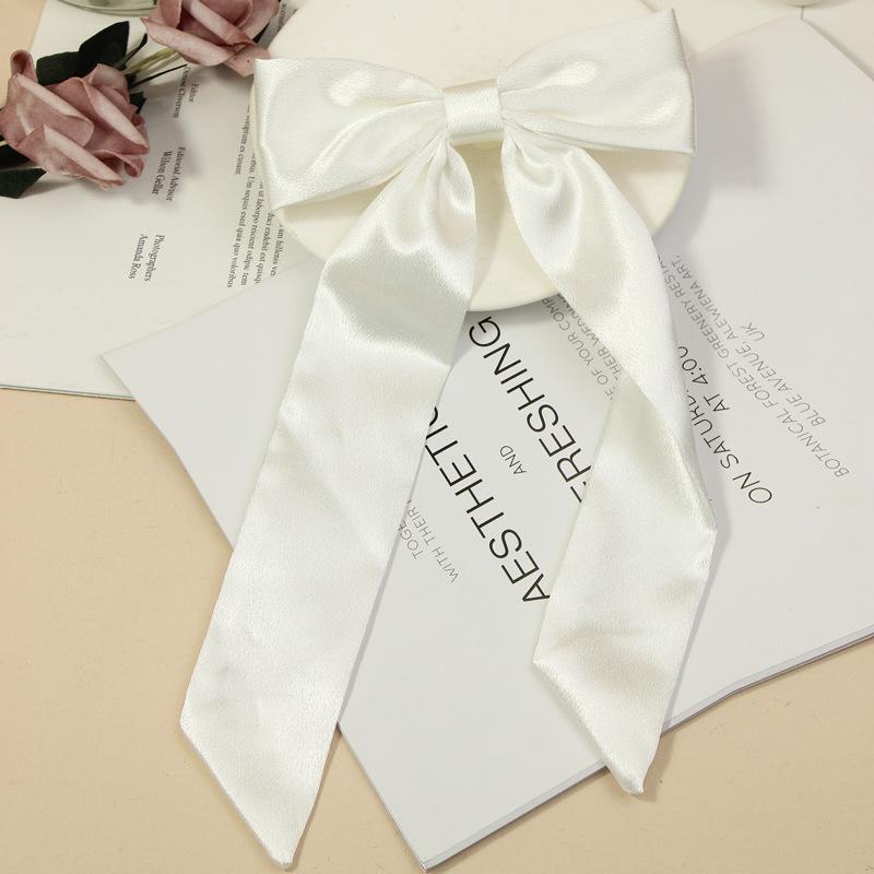 1PC Korean Solid Color Ribbon Bow Hairpin Girls Fashion Big Bow Long Streamer Hairpin Hair Accessories