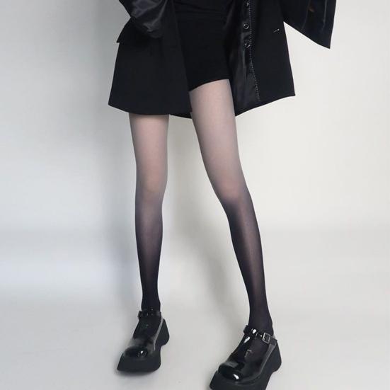 Women Pantyhose Gradient Contrast Color High Elasticity Skinny Thin Soft Candy Color Anti-slip Cosplay Performance Tights Long Socks