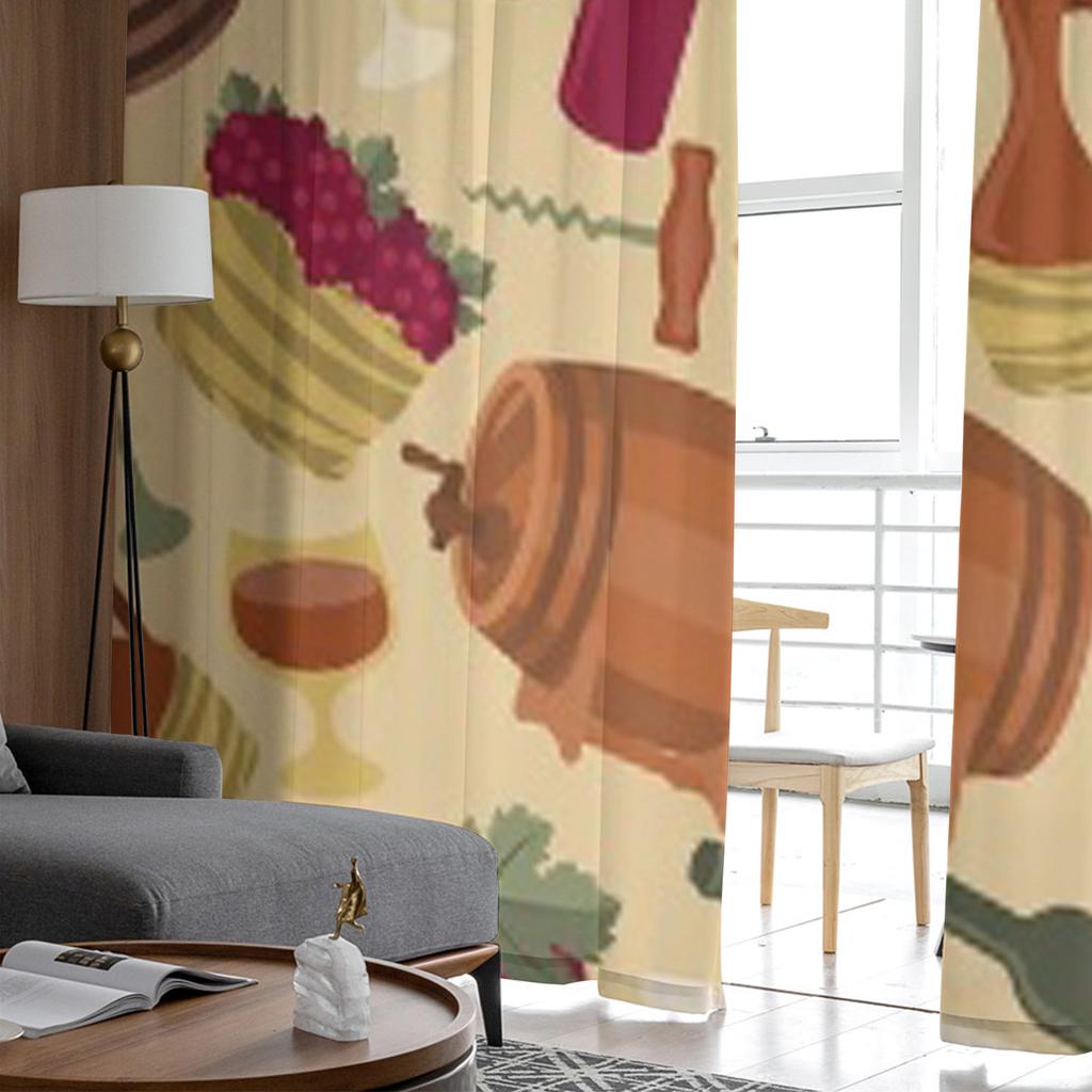 Бесшовный узор для винных заводов и ресторанов, шифоновые прозрачные шторы, декор для гостиной, спальни, оконная вуаль, тюлевая занавеска