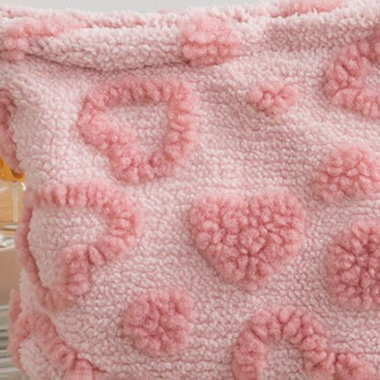 Пушистая косметичка с сердечками для девочек, милая косметичка с узором сердечек, женский плюшевый клатч на молнии для хранения косметики, украшений