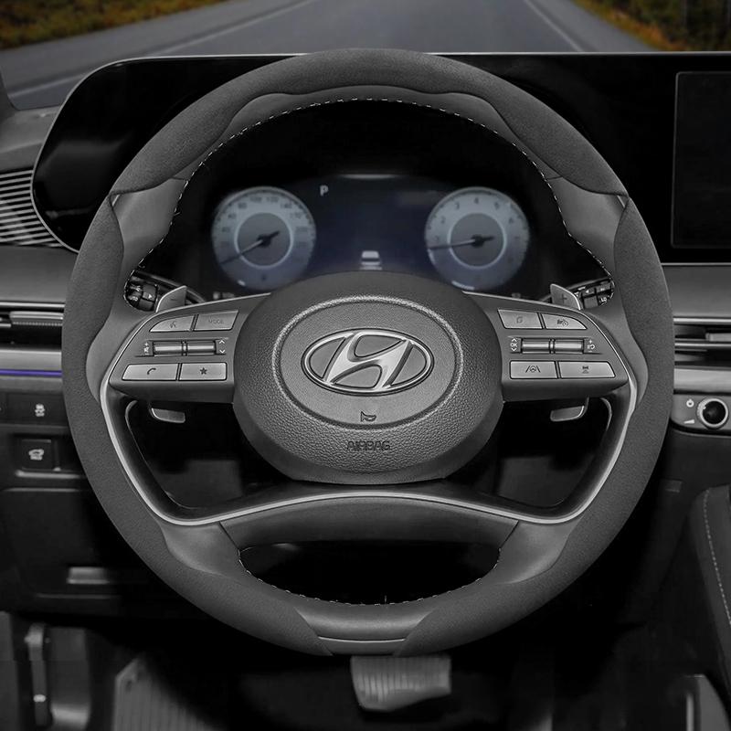 Подходит для Hyundai Нескользящая Пряжка Сегментированная Замшевая Накладка на Руль I30 Tucson I20 Accent I10 I40 Kona Ix35 Grand Elantra Solaris Creta Getz
