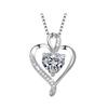 Ожерелье в форме сердца с кубическим цирконием, ожерелье с кулоном в форме сердца, подарок на день рождения ко Дню святого Валентина на День матери для женщин