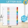 Alphabet Binder Dividers for 3 Ring Binder, COIDEA A-Z Dividers for 3 Ring Binder, Multicolor A-Z Binder Dividers with izable Table of Contents Page,