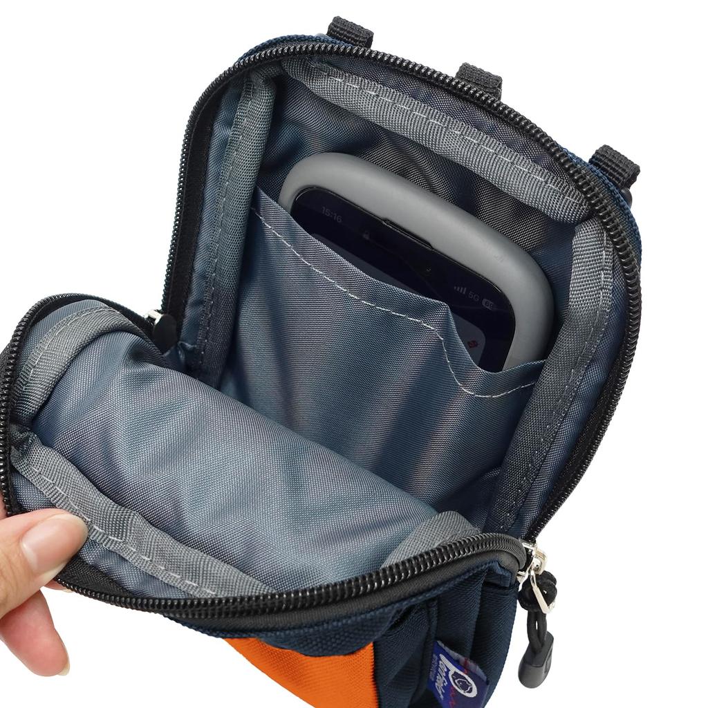 Penfield Pouch with Shoulder Smartphone Multiple Large Orange 2-Way Strap, Storage, Pockets, Capacity,