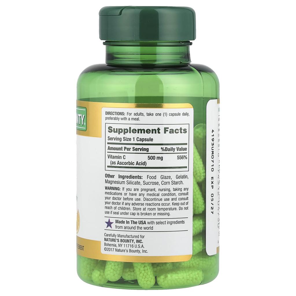 Nature'S Bounty, Western Release Vitamin C, 500Mg, 100 Capsules